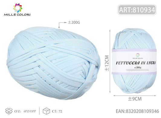 FETTUCCIA IN LYCRA 200G AZZURRO BABY - WE MAKE DIY - MILLE COLORI