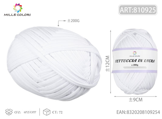 FETTUCCIA IN LYCRA 200G BIANCO - WE MAKE DIY - MILLE COLORI