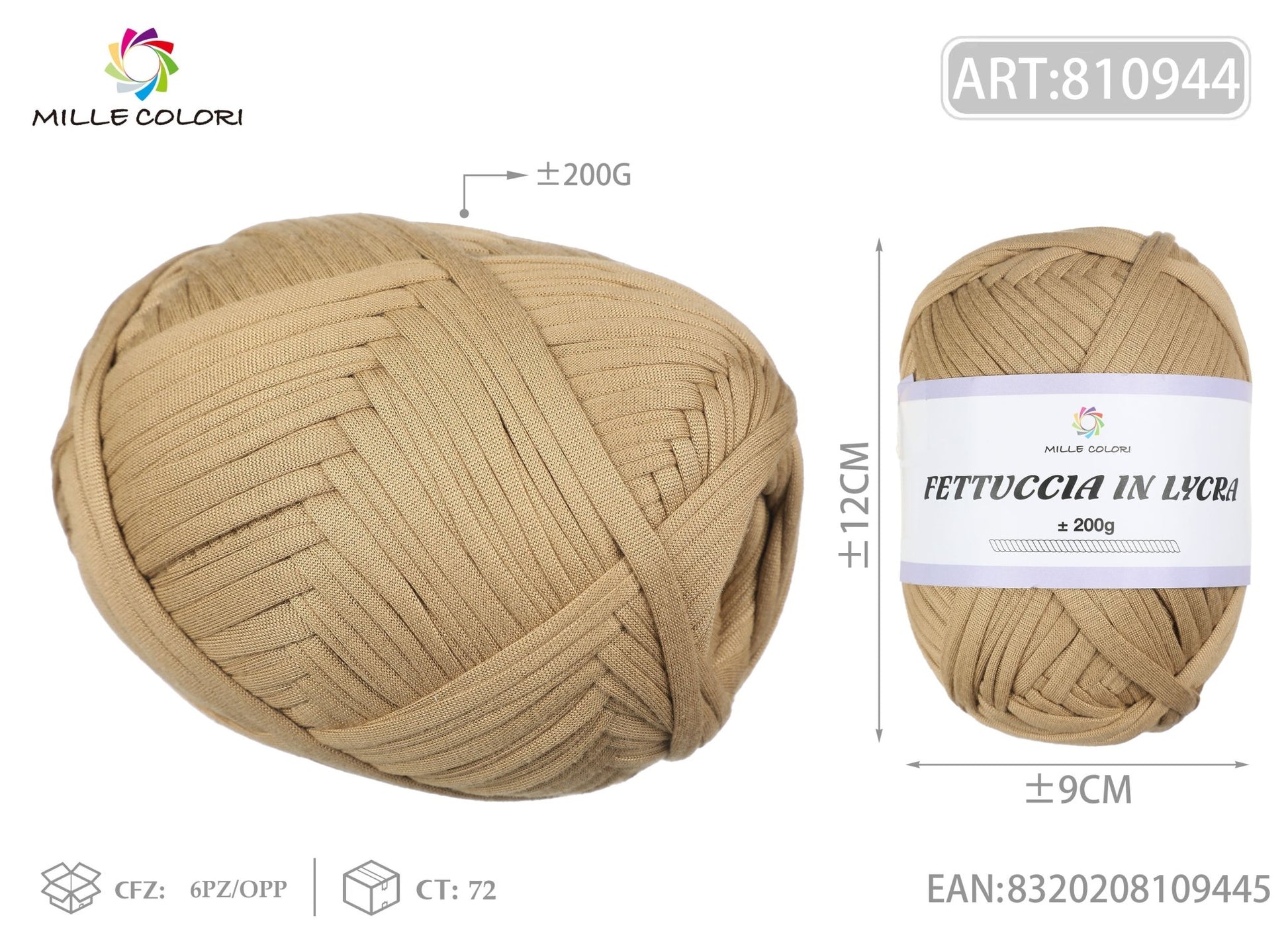 FETTUCCIA IN LYCRA 200G CACHI - WE MAKE DIY - MILLE COLORI