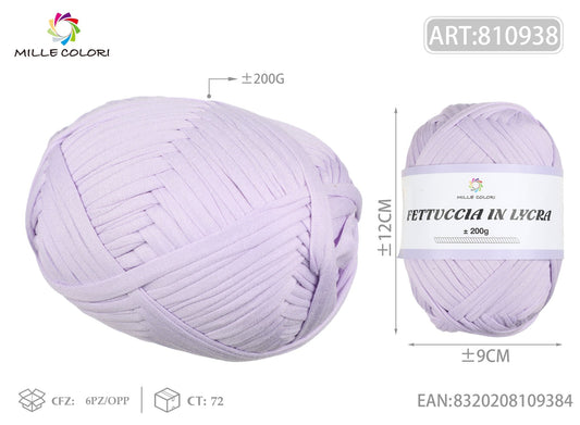 FETTUCCIA IN LYCRA 200G LILLA CHIARO - WE MAKE DIY - MILLE COLORI