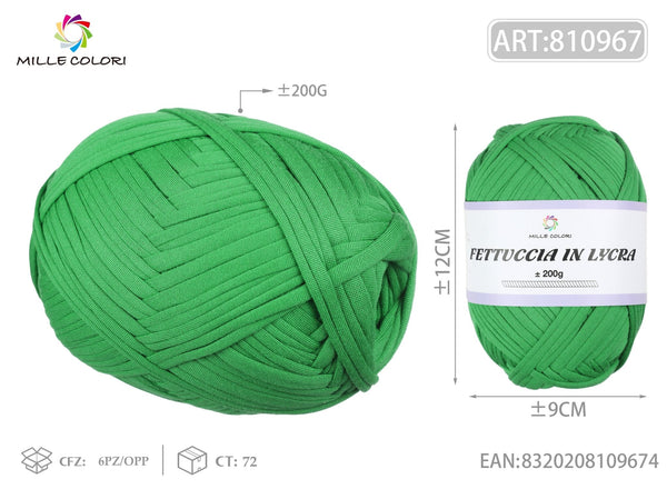 FETTUCCIA IN LYCRA 200G VERDE NATALE - WE MAKE DIY - MILLE COLORI