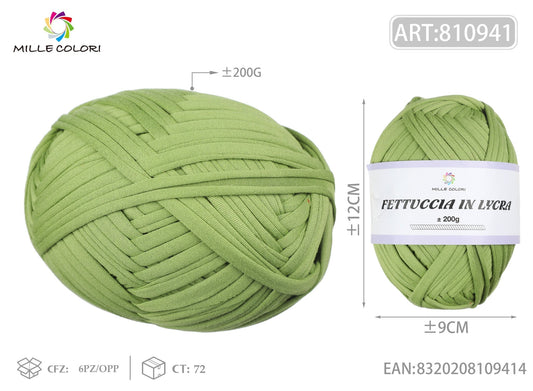 FETTUCCIA IN LYCRA 200G VERDE PISELLO - WE MAKE DIY - MILLE COLORI