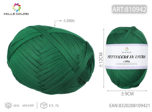 FETTUCCIA IN LYCRA 200G VERDE SCURO - WE MAKE DIY - MILLE COLORI