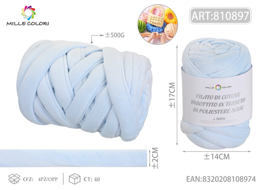 Filato Marshmellow Velluto 500g Azzurro Mille Colori per borse handmade
