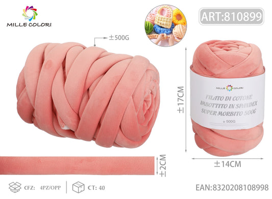 Filato Marshmellow Velluto 500g Corallo Chiaro Mille Colori per borse handmade