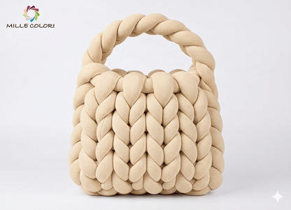 Filato Marshmallow a Coste 500g Beige per Borse Fai - da - Te – Mille Colori - WE MAKE DIY - MILLE COLORI