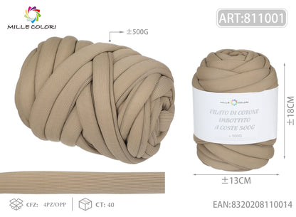 Filato Marshmallow a Coste 500g Cachi Chiaro per Borse – Mille Colori - WE MAKE DIY - MILLE COLORI