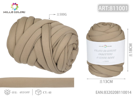 Filato Marshmallow a Coste 500g Cachi Chiaro per Borse – Mille Colori - WE MAKE DIY - MILLE COLORI