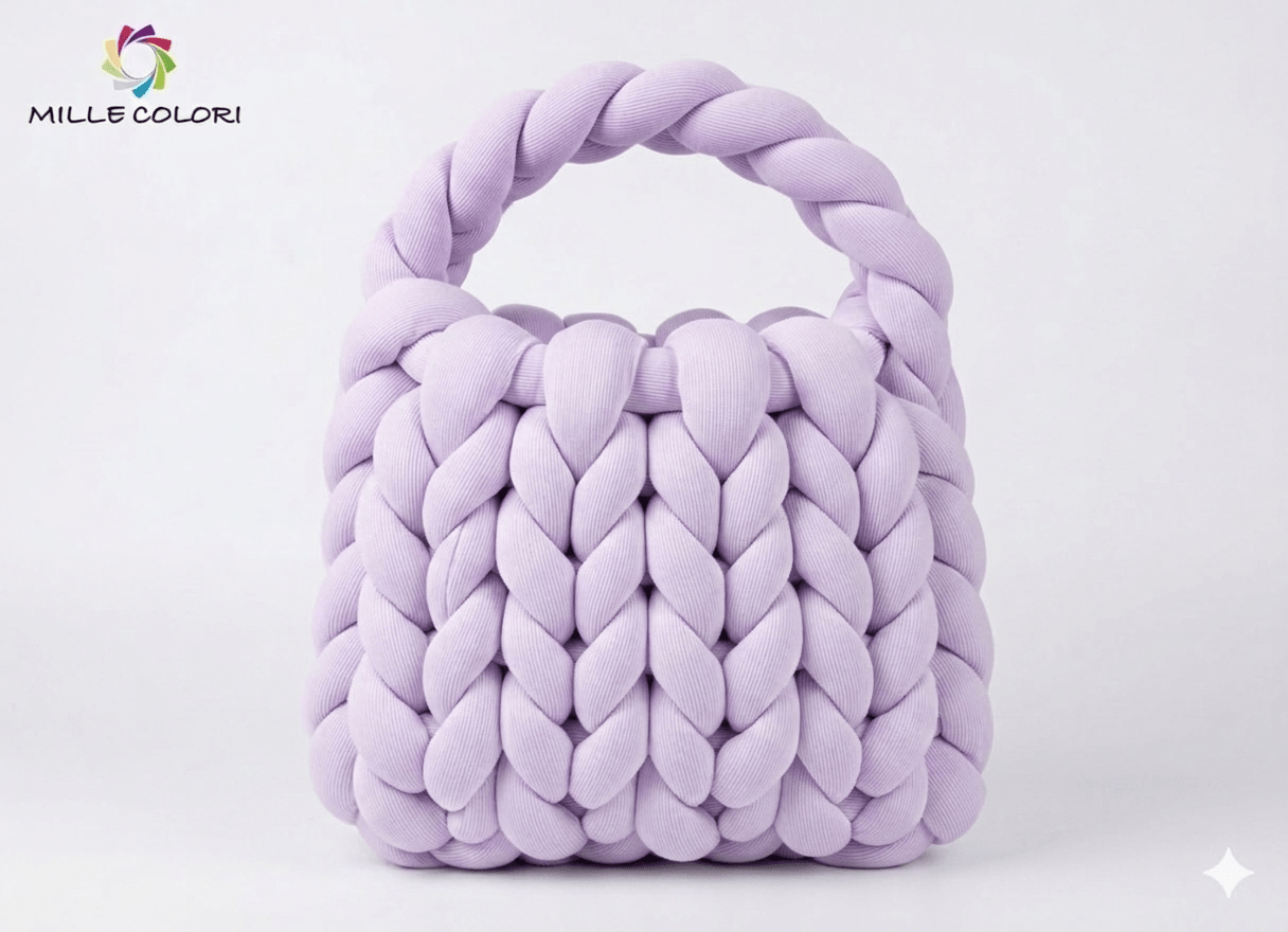 Filato Marshmallow a Coste 500g Lilla Chiaro per Borse – Mille Colori - WE MAKE DIY - MILLE COLORI