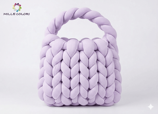Filato Marshmallow a Coste 500g Lilla Chiaro per Borse – Mille Colori - WE MAKE DIY - MILLE COLORI