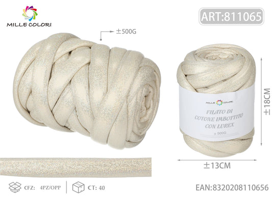 Filato Marshmallow Lurex 500g Beige Mille Colori per borse uncinetto