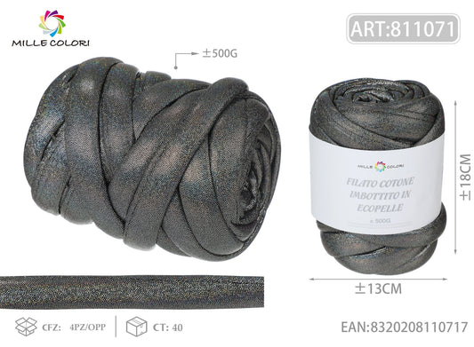 FILATO MARSHMALLOW COTONE IMBOTTITO CON LUREX 500G NERO MISTO - MILLE COLORI - WE MAKE DIY - MILLE COLORI