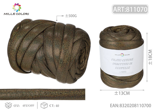 FILATO MARSHMALLOW COTONE IMBOTTITO CON LUREX 500G NERO ORO - MILLE COLORI - WE MAKE DIY - MILLE COLORI