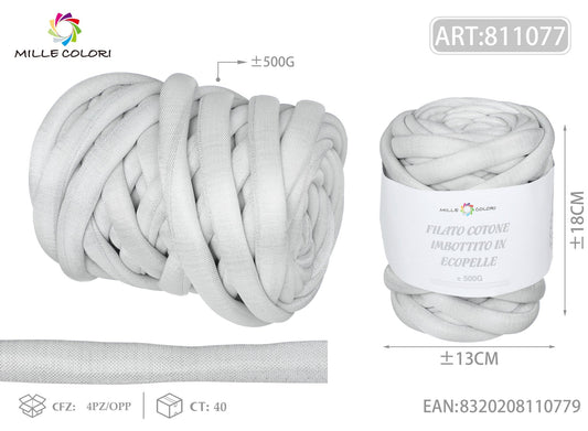 FILATO MARSHMALLOW COTONE IMBOTTITO CON LUREX MESH 500G BIANCO - MILLE COLORI - WE MAKE DIY - MILLE COLORI