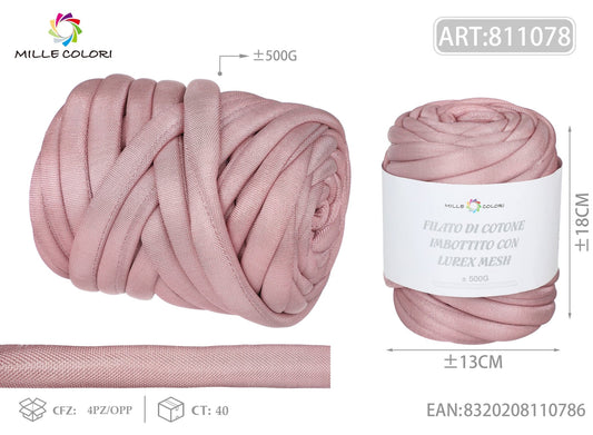 Filato Marshmallow Lurex Mesh 500g Rosa Mille Colori per borse uncinetto - WE MAKE DIY - MILLE COLORI