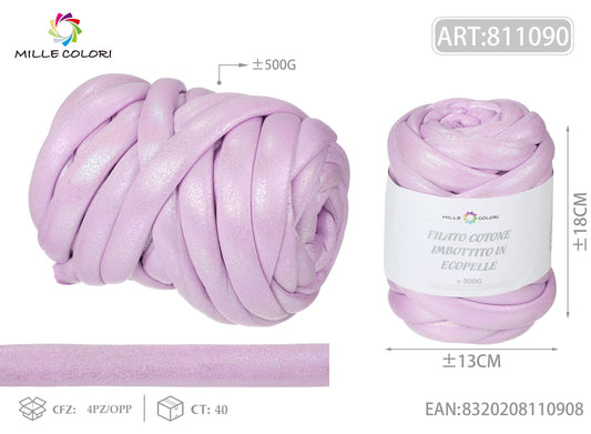 FILATO MARSHMALLOW COTONE IMBOTTITO CON TESSUTO IRIDESCENTE 500G LILLA CHIARO - MILLE COLORI - WE MAKE DIY - MILLE COLORI