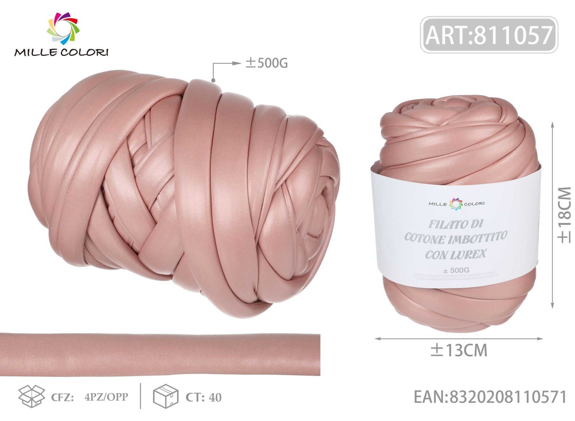 FILATO MARSHMALLOW IN ECOPELLE 500G ROSA - MILLE COLORI - WE MAKE DIY - MILLE COLORI