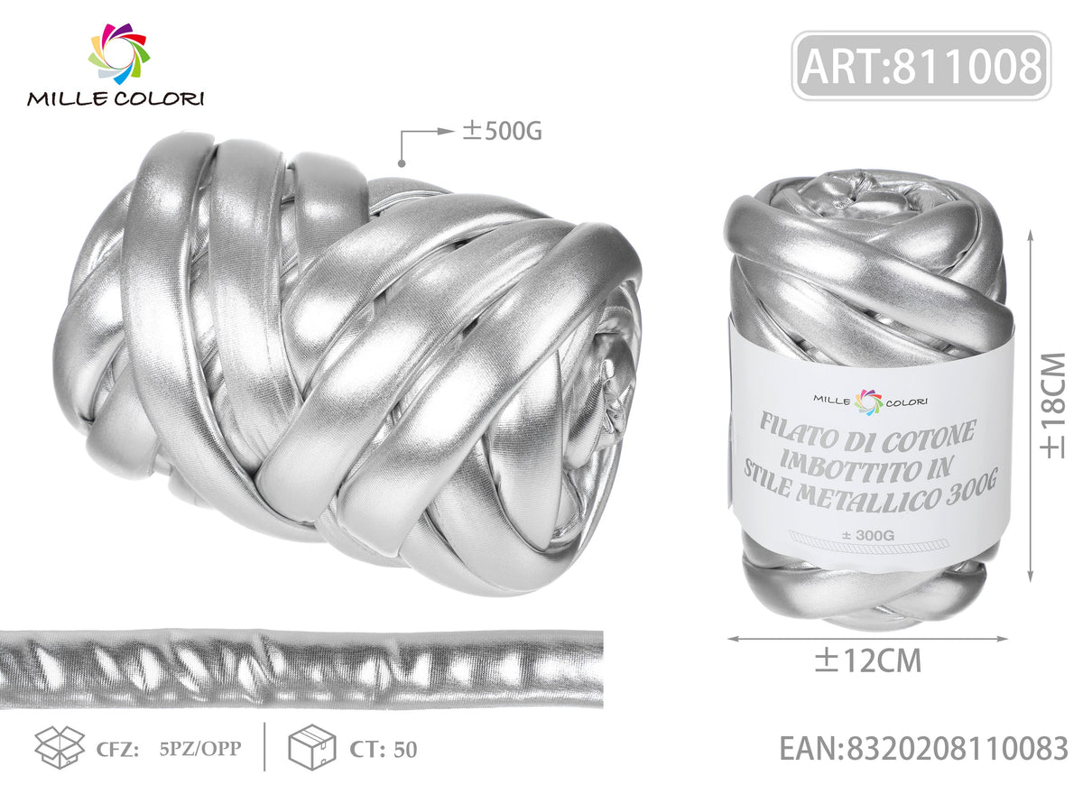 Argento – Filato Marshmallow Metallizzato 500 g – Tutti i Colori – Immagine 2 di 2