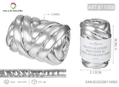 Argento – Filato Marshmallow Metallizzato 500 g – Tutti i Colori – Immagine 2 di 2