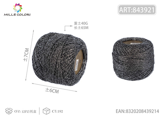 Filo lurex grosso 40g 65m ¨CNero/Argento - WE MAKE DIY - MILLE COLORI