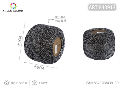 Nero/Argento – Filo Lurex Sottile 40 g – Tutti i Colori – Immagine 1 di 1