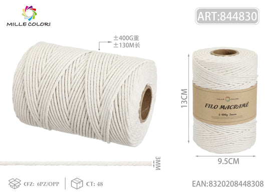 FILO MACRAME 400g BEIGE - WE MAKE DIY - MILLE COLORI