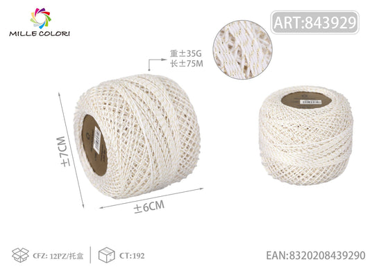 Filo ritorto di cotone con lurex 35G 75m - Bianco/Oro - WE MAKE DIY - MILLE COLORI