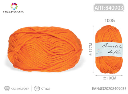 Arancione Bruciato – Gomitolo di Filo Grosso 100 g – Tutti i Colori – Immagine 1 di 2
