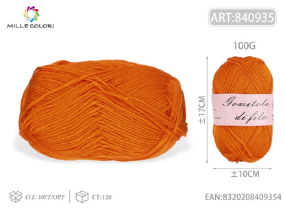 Arancione Bruciato – Gomitolo di Filo Grosso 100 g – Tutti i Colori – Immagine 2 di 2