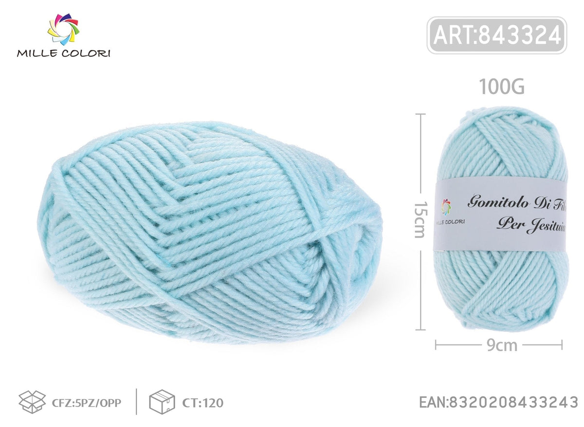 Azzurro Cielo – Gomitolo di Filo Fine 100 g – Tutti i Colori – Immagine 2 di 2