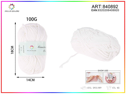 Bianco – Gomitolo di Filo Grosso 100 g – Tutti i Colori – Immagine 1 di 1