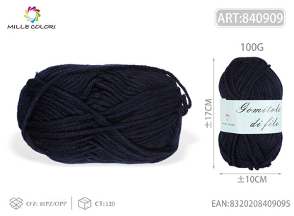 Blu notte – Gomitolo di Filo Fine 100 g – Tutti i Colori – Immagine 2 di 2