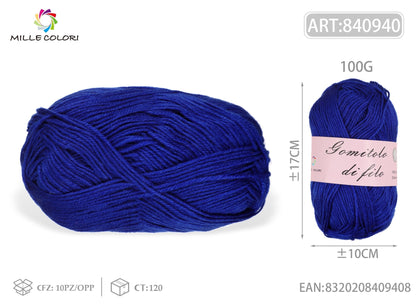 Blu reale – Gomitolo di Filo Grosso 100 g – Tutti i Colori – Immagine 2 di 2