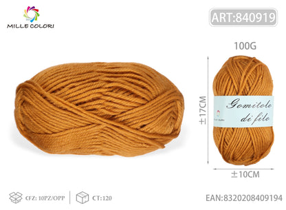 Caramello – Gomitolo di Filo Grosso 100 g – Tutti i Colori – Immagine 1 di 2