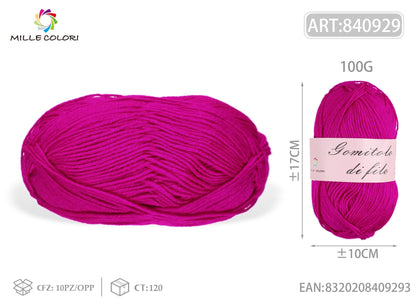 Magenta – Gomitolo di Filo Fine 100 g – Tutti i Colori – Immagine 1 di 2