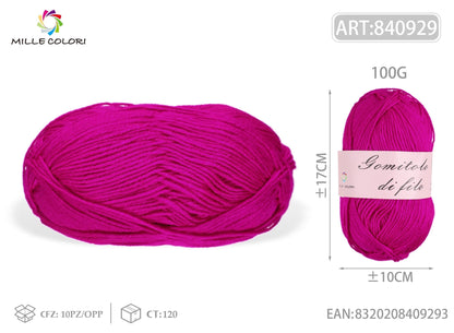 Magenta – Gomitolo di Filo Grosso 100 g – Tutti i Colori – Immagine 2 di 2