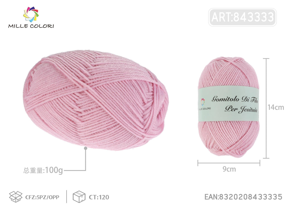Rosa Sakura – Gomitolo di Filo Grosso 100 g – Tutti i Colori – Immagine 2 di 2