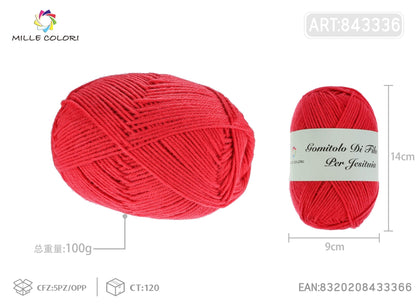 Rosso Vivo – Gomitolo di Filo Grosso 100 g – Tutti i Colori – Immagine 2 di 2