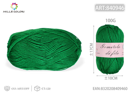Verde Bosco – Gomitolo di Filo Fine 100 g – Tutti i Colori – Immagine 1 di 2