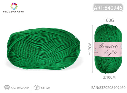 Verde Bosco – Gomitolo di Filo Grosso 100 g – Tutti i Colori – Immagine 2 di 2