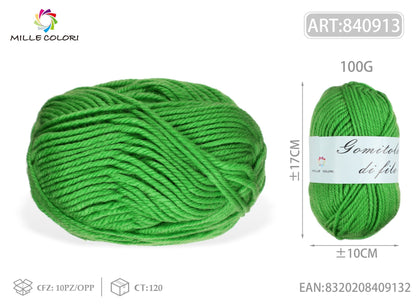 Verde Mela – Gomitolo di Filo Grosso 100 g – Tutti i Colori – Immagine 1 di 2