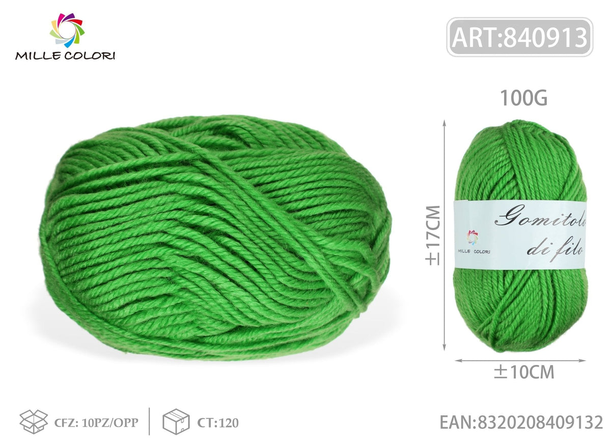 Verde Mela – Gomitolo di Filo Fine 100 g – Tutti i Colori – Immagine 2 di 2
