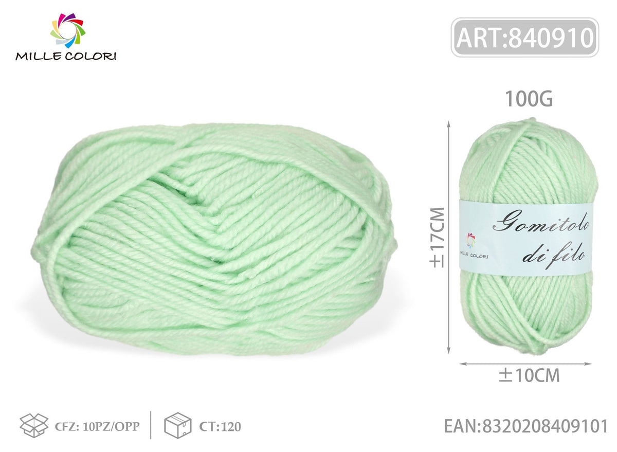 Verde Menta – Gomitolo di Filo Fine 100 g – Tutti i Colori – Immagine 2 di 2
