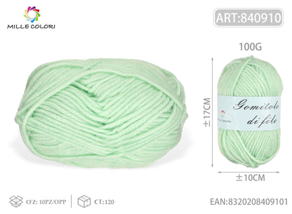 Verde Menta – Gomitolo di Filo Fine 100 g – Tutti i Colori – Immagine 2 di 2