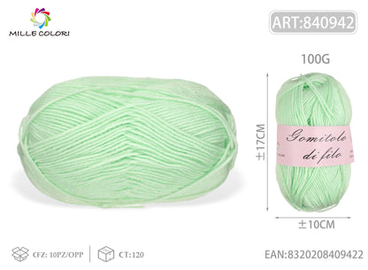 Verde Menta – Gomitolo di Filo Fine 100 g – Tutti i Colori – Immagine 1 di 2