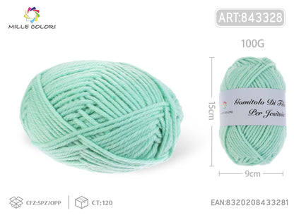 Verde Pastello – Gomitolo di Filo Grosso 100 g – Tutti i Colori – Immagine 1 di 2