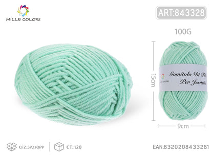 Verde Pastello – Gomitolo di Filo Fine 100 g – Tutti i Colori – Immagine 2 di 2
