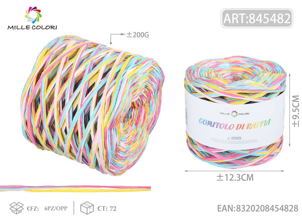 GOMITOLO DI RAFFIA COLORATA COL.01 MILLE COLORI - WE MAKE DIY - MILLE COLORI