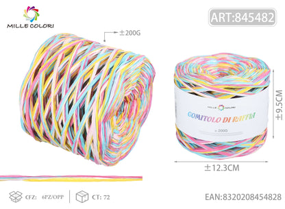 Col.01 – Gomitolo di Rafia Colorata 100 g – Tutti i Colori – Immagine 2 di 2