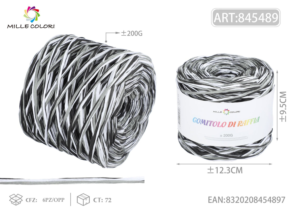 Col.08 – Gomitolo di Rafia Colorata 200 g – Tutti i Colori – Immagine 1 di 2